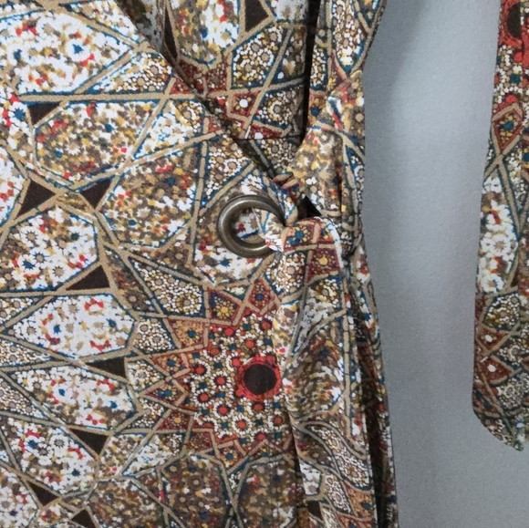 Womens Dress Large Fairy Floral Midi Boho Coquette Feminine Faux Wrap Dress Cato - Picture 3 of 11